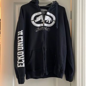 Ecko Mens black  zip-up hoodie. Size L